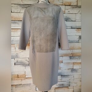 NWOT Knee High Long Sleeves Elegant Beige Women's Dress Size 6 Made In Italy